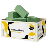 Papieren handdoeken groen 1-laags 25 x 23 cm - 5.000 vellen
