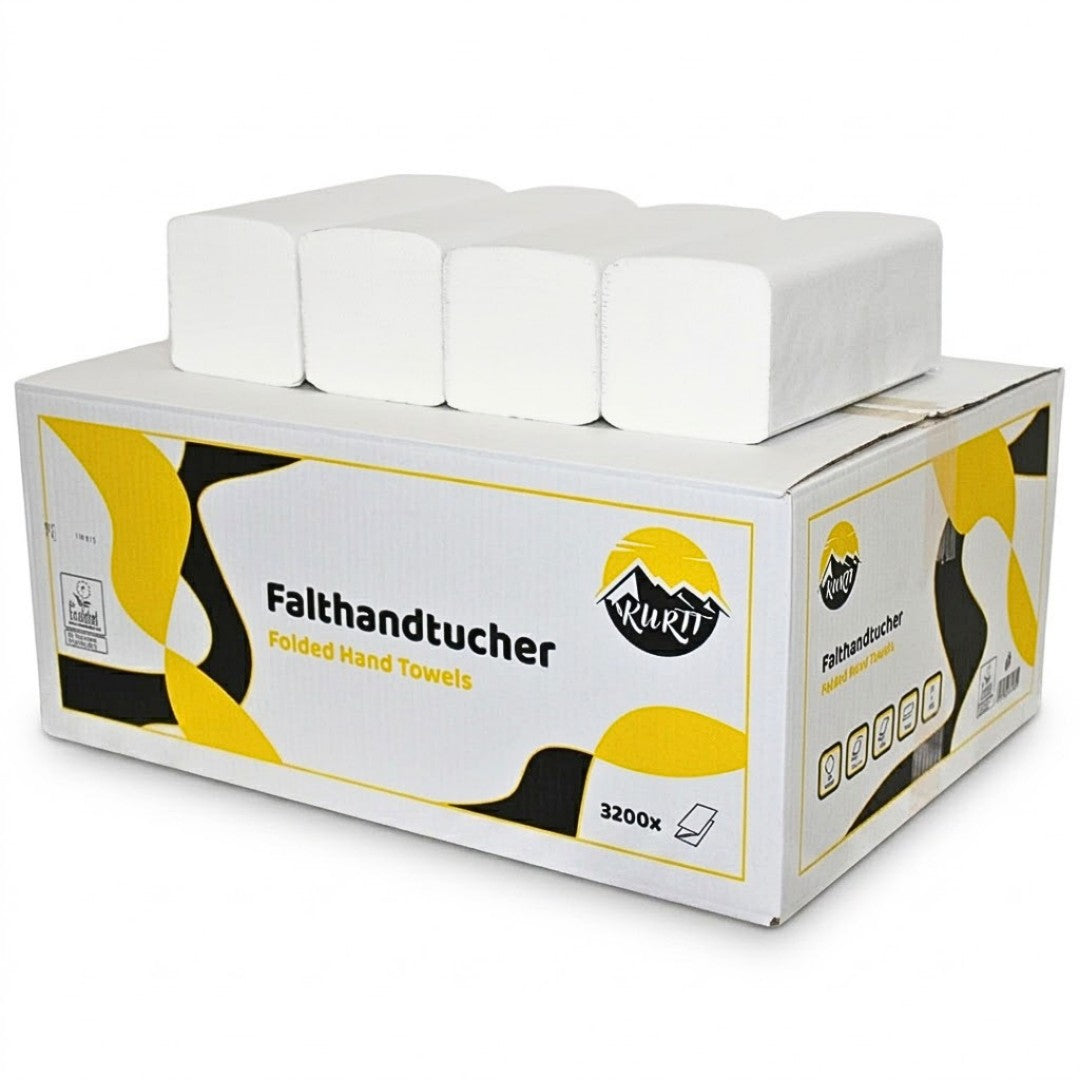 Papieren handdoekjes Z-vouw 2-laags cellulose – 3200 stuks 24x21cm