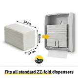 Papieren handdoekjes Z-vouw 2-laags cellulose – 3200 stuks 24x21cm