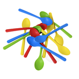  Cuillères à Glace Plastique Réutilisables 175mm – 50 pièces | Cuillères à Dessert PPMF Professionnelles Lave-Vaisselle | Rouge Jaune Vert Bleu