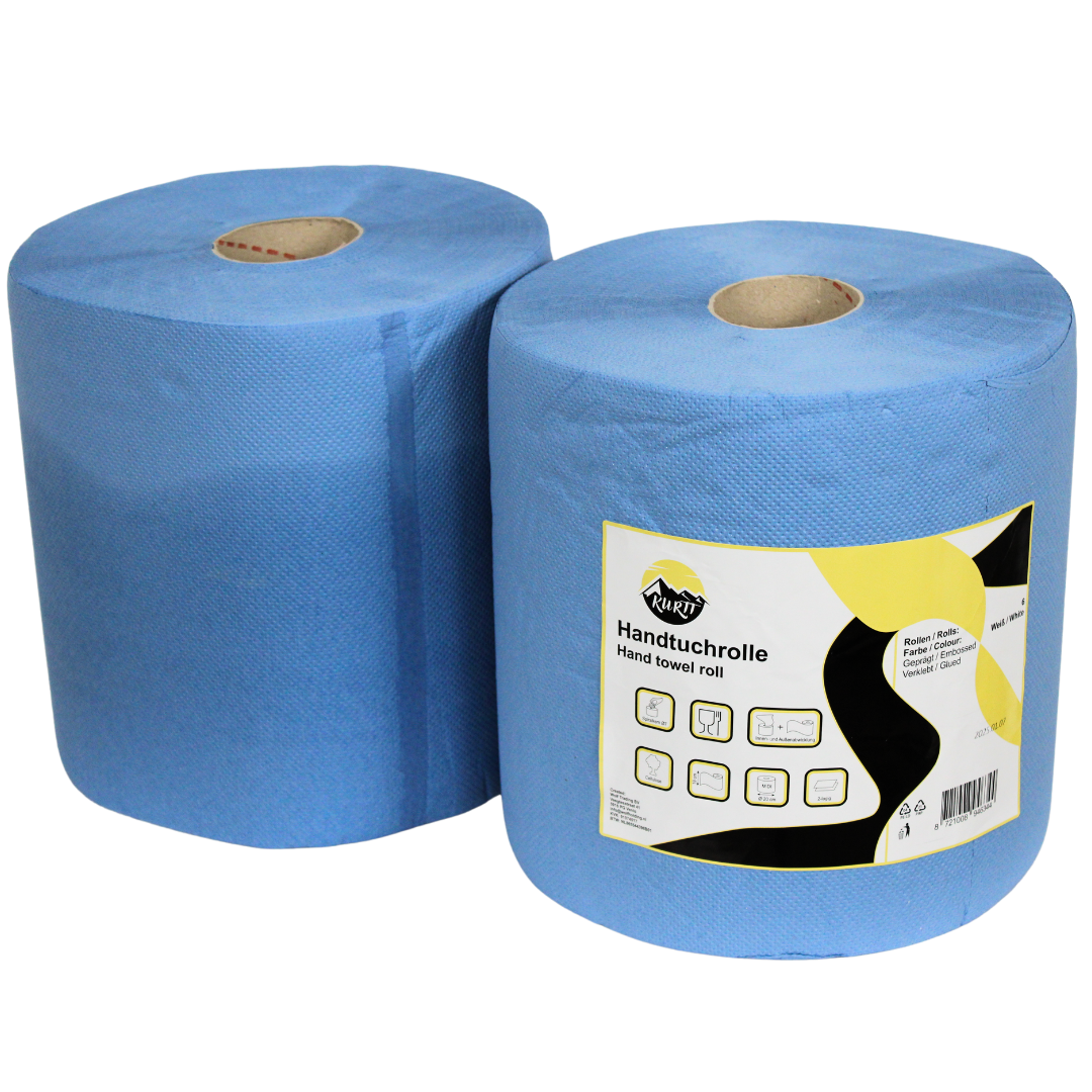 Industriepapier, cellulose blauw, 2 laags - 2 stuks