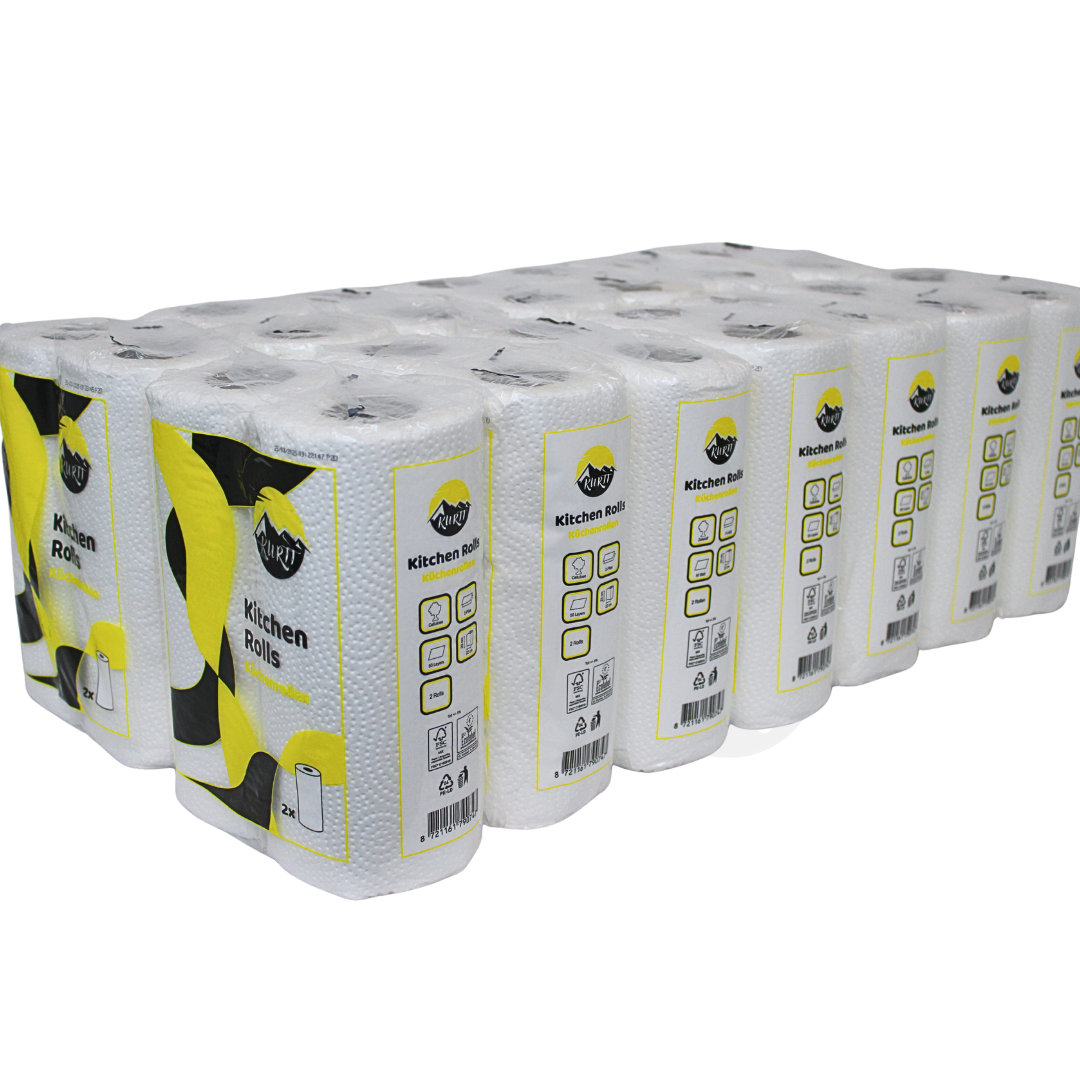 64 keukenpapier, 2-laags keukenrol, snel absorberend.
