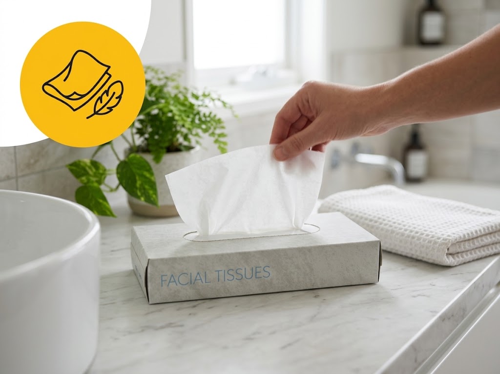 1000x Zakdoekjes, 2-laags facial tissue (10 x 100) papieren zakdoekjes, 20x20 cm, fsc en ecolabel - reinigingsdoekjes cellulose