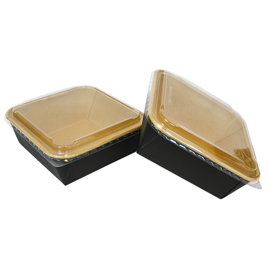 Kraft-Salatbehälter mit Deckel 1320 ml – 50 Stück