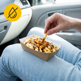 Frietbakjes A14 Karton Kraft/Wit – 150 × 85 × 43 mm | Snackbakje Extra Ruim