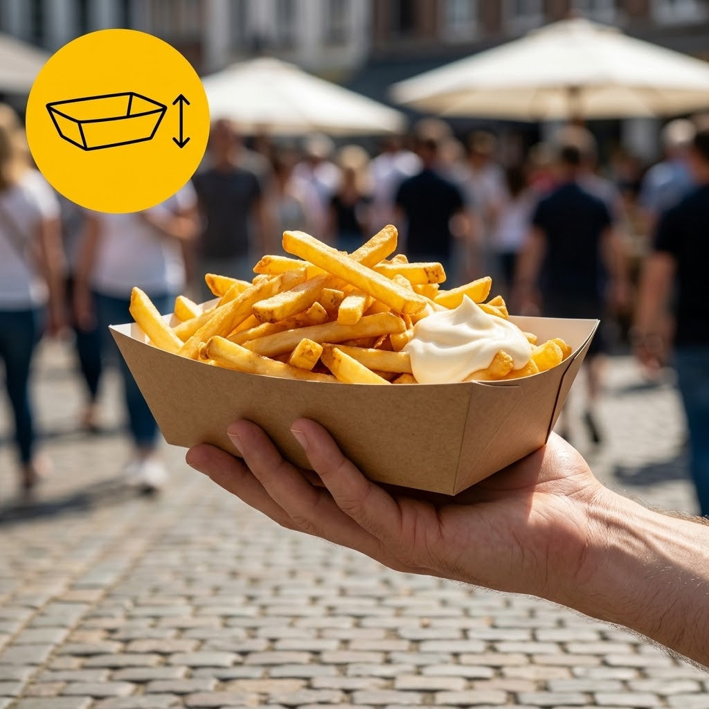 Kraft snackbakje A50 gevuld met een snack
