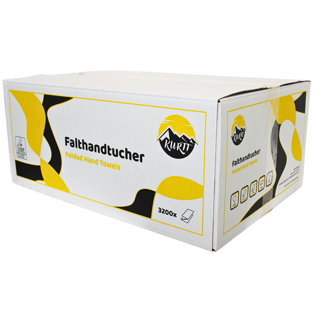 Papierhandtücher weiß 2-lagig 24 x 21 cm V-Faltung – 3.200 Blatt