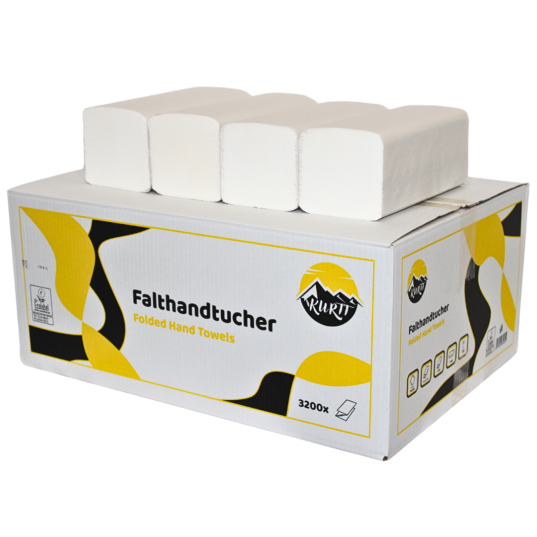 Papierhandtücher 2-lagig, Z-Falz Papierhandtücher 2-lagig