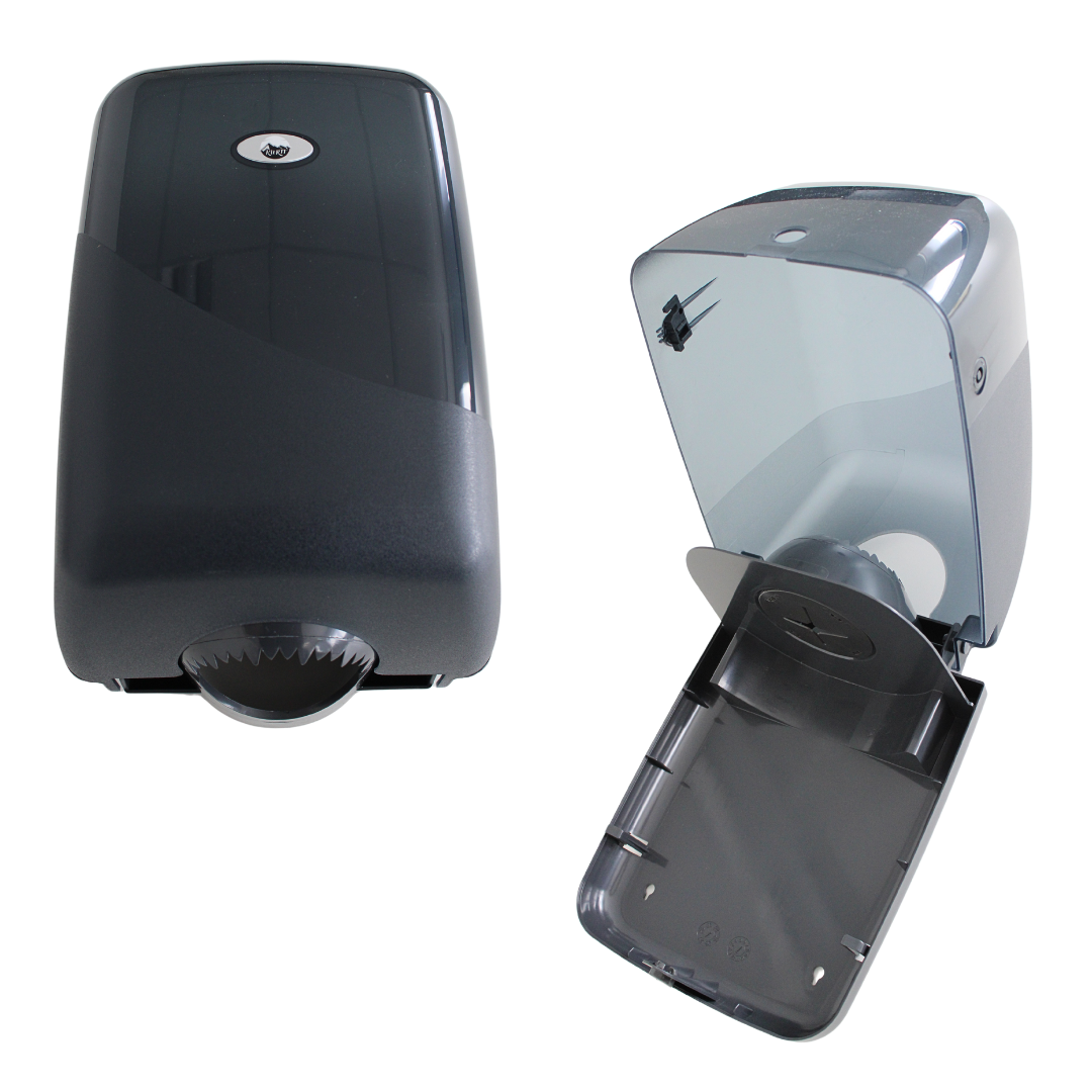 Poetspapier midi dispenser - Zwart