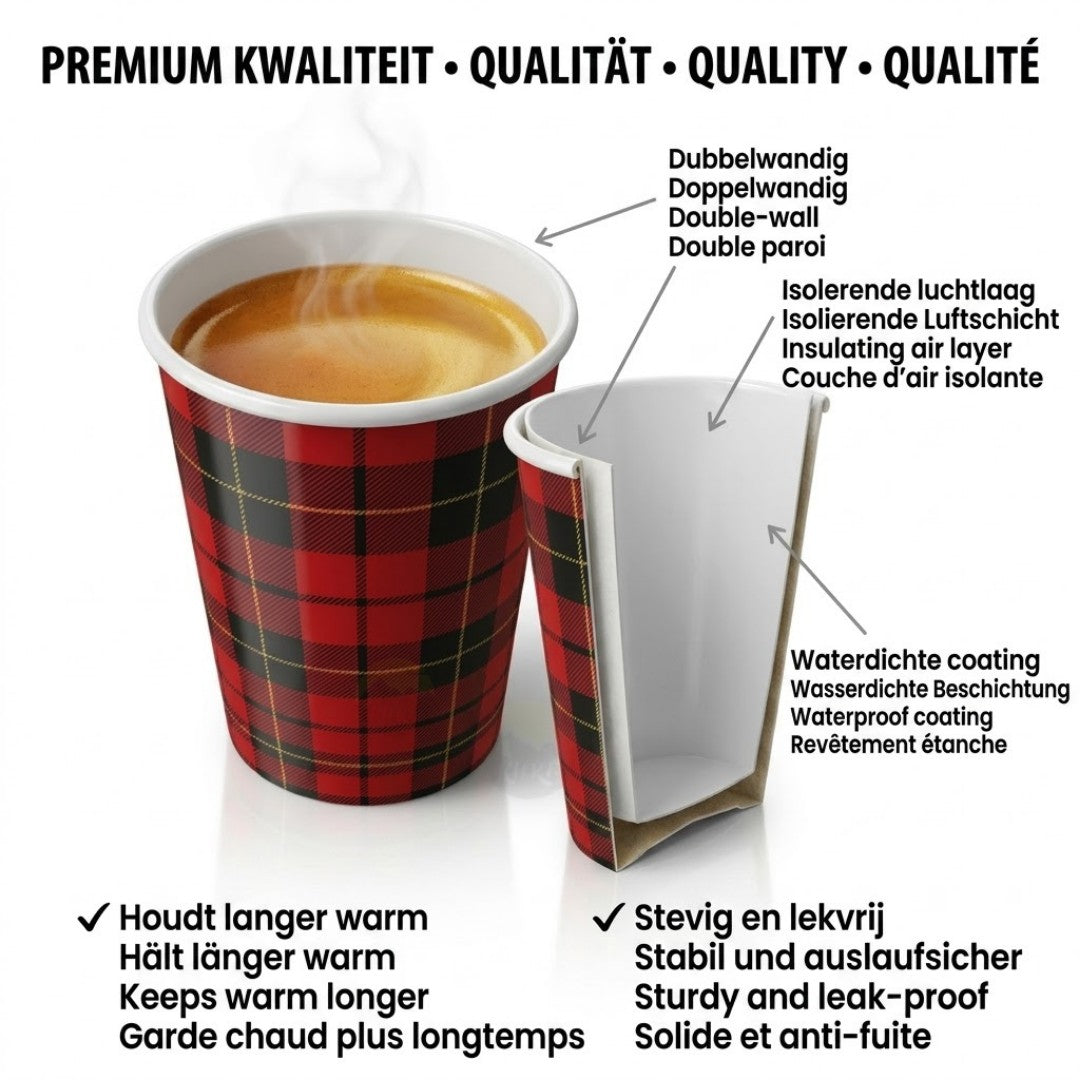 2500x Koffiebekers to go 180ml Karton – Wegwerpbekers - inclusief sup