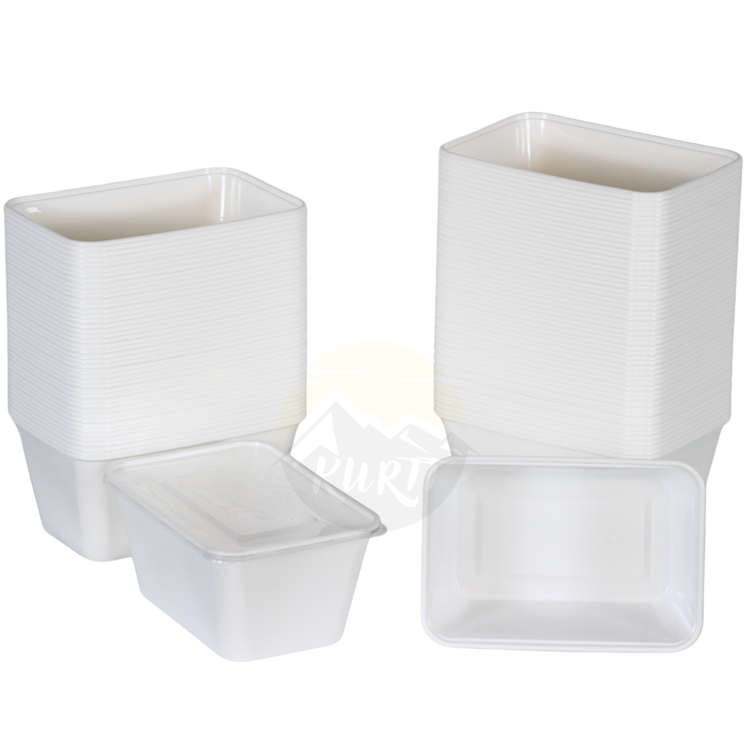 Magnetronbak deksel - 500ml - 100stuks - wit Magnetronbak deksel - 500ml - 100stuks - wit