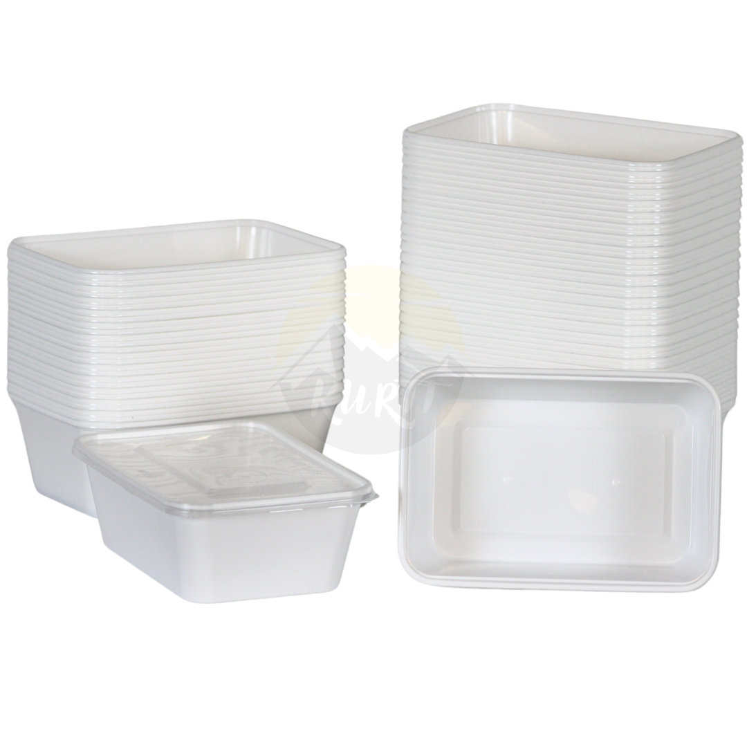 Microwave containers with lid white