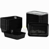 Microwave containers with lid black 500ML - 50 pieces