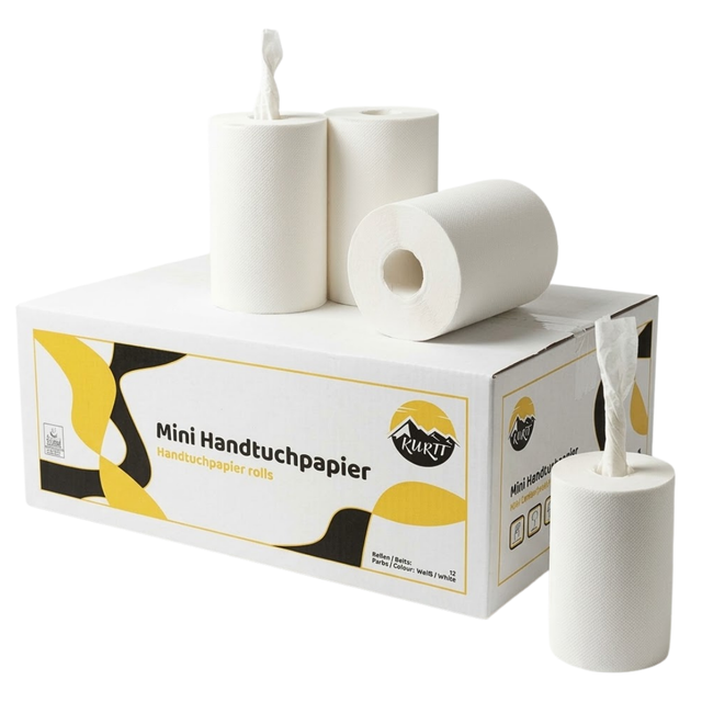 Set compacte witte mini poetsrollen
