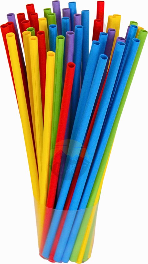 Multi color Paper Straws 240x7mm - 150 pieces