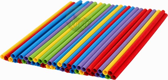 Multi color Paper Straws 240x7mm - 150 pieces