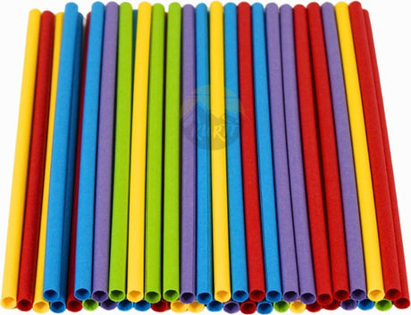 Pailles en papier multicolores 240x7mm - 150 pièces