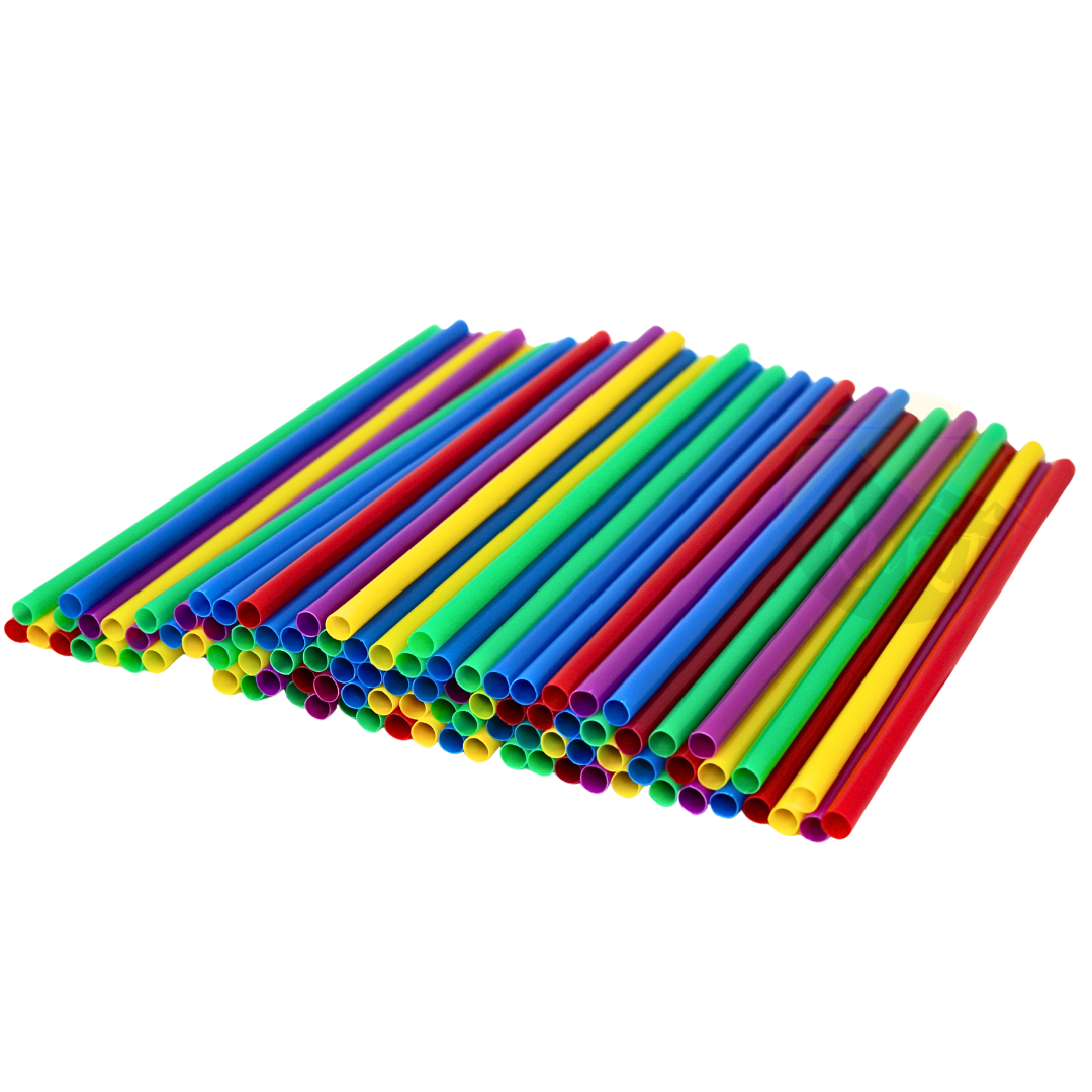 Multicolor PP plastic straws - 100 pieces
