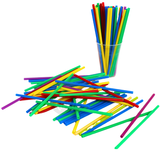 Multicolor PP plastic straws - 100 pieces