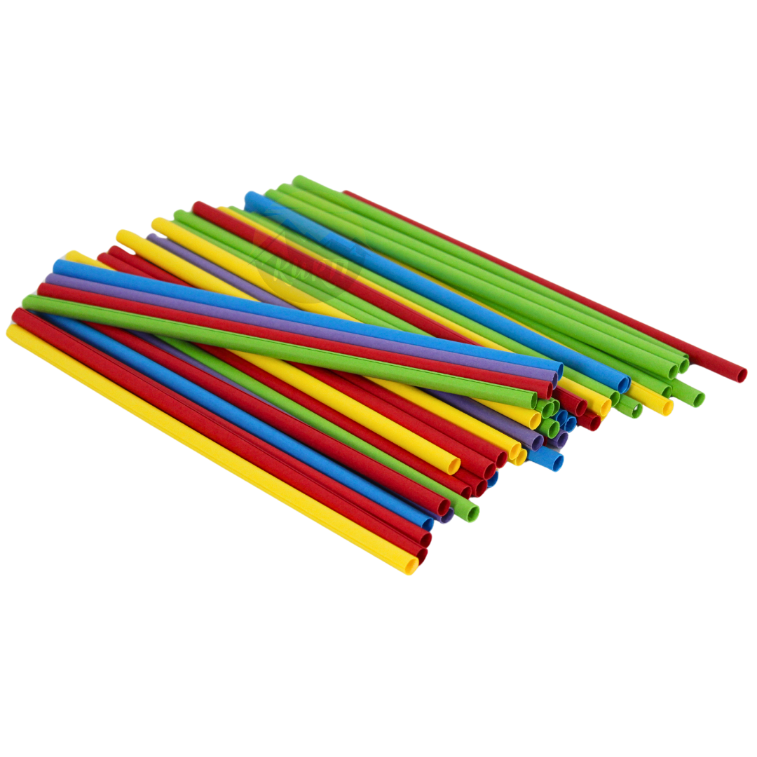 Multi color Paper Straws 240x7mm - 150 pieces