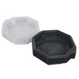 APET Octaview Schaal Grijs 160x60mm met vast Deksel 400ml | 60 Stuks | Tapas Bijgerechten Desserts