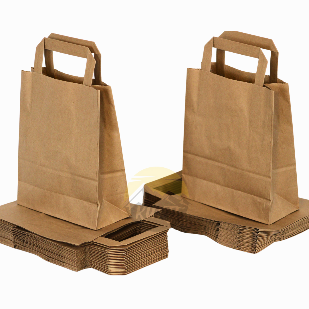 Papieren draagtas bruin 18 08 x 22 cm – Goedkope Disposable