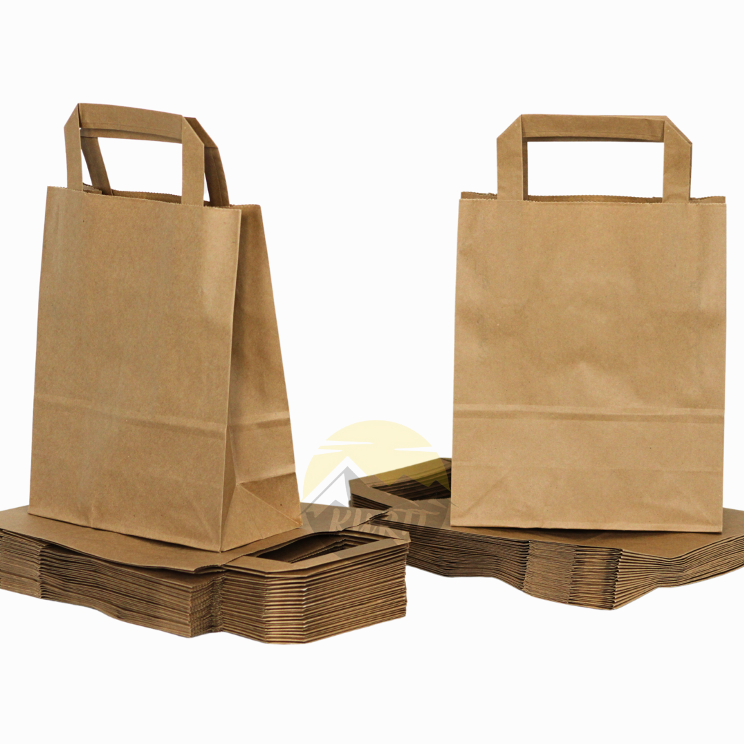 Paper carrier bag brown 18 + 08 x 22 cm 250 pieces