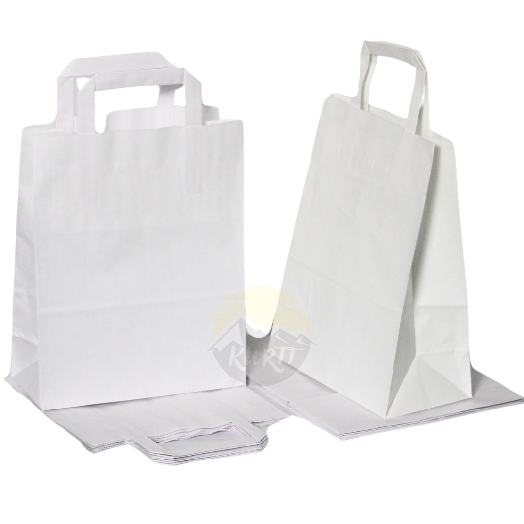 Papieren draagtas wit 22 + 10 x 28 cm - 50 stuks