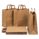 Papieren draagtassen medium 26x17x25cm bruin – tasjes horeca - plat handvat