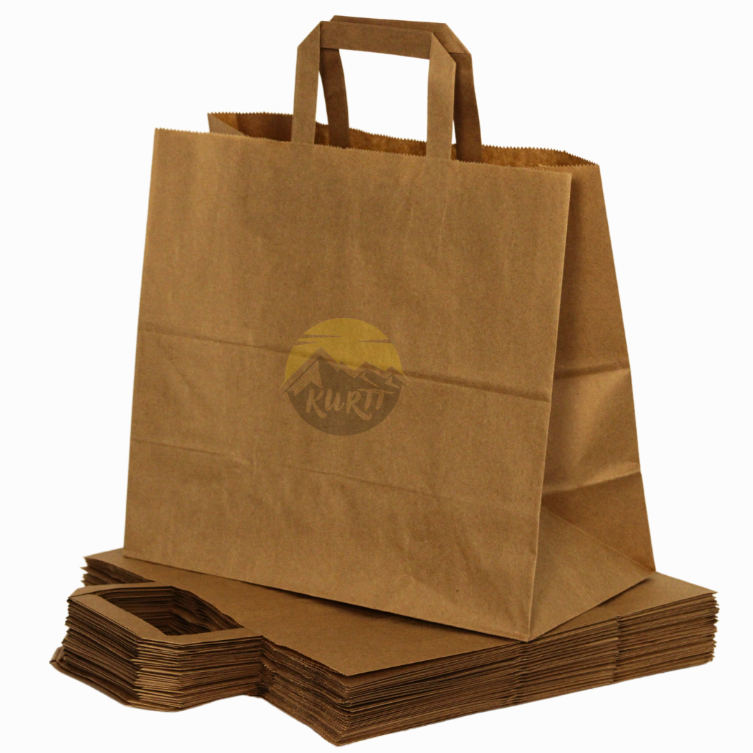 Paper carrier bag brown 32 + 17 x 26 cm - 250 pieces