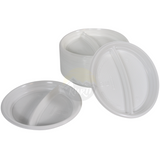 Planche en plastique blanc 22cm 2-Compartement - 100 pièces incl. SOUPER