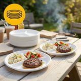 Plastic borden 3-vaks 22cm – 100 stuks wegwerpborden horeca