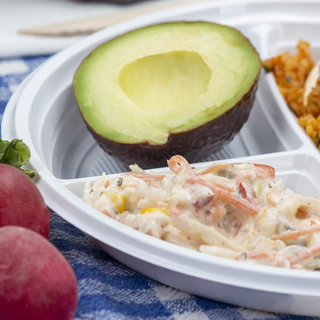 Planche en plastique blanc 22 cm 3-Sections - 100 pièces incl. SOUPER