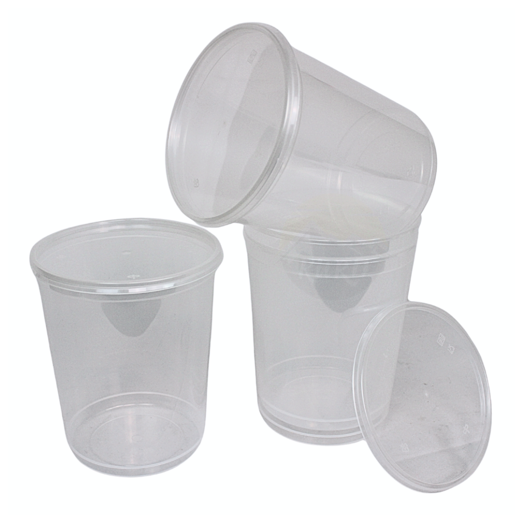 Reusable Transparent Round 1000cc - 100 pieces