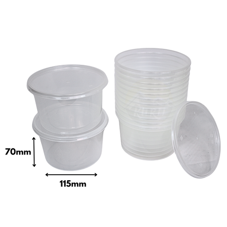 Herbruikbaar Transparant Rond 500cc - 100 stuks