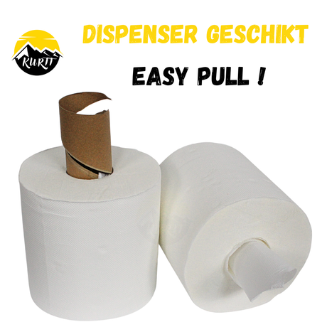 6x Poetsrollen cellulose - Eco/FSC, 2-laags, 20cm breed - handdoekrol Geschikt voor Dispensers, Hygiënische Papierrollen voor Horeca