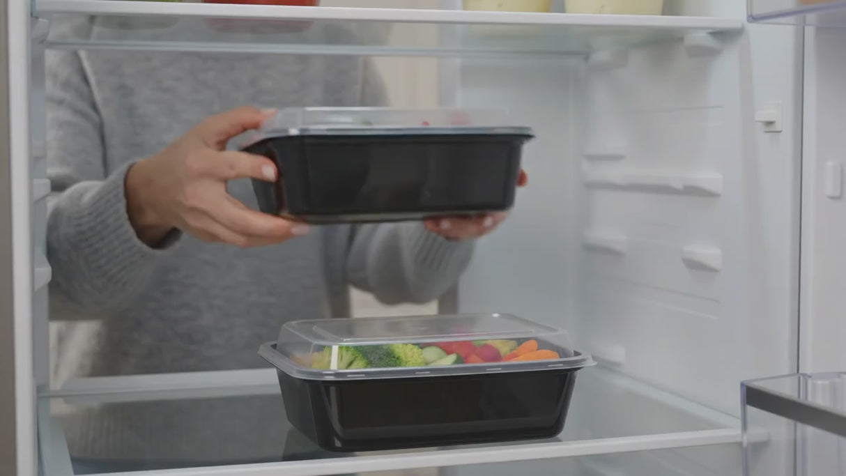 Magnetronbakjes met deksel - meal prep bakjes - stevig en flexibel - vershoudbakjes - zwart