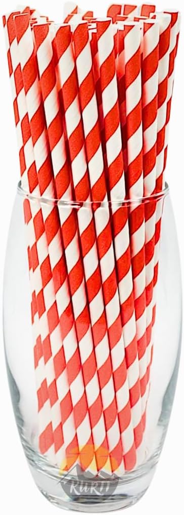 Cardboard Straws Red - 200 pieces