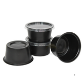 1000X Sauscups met deksel (PP) - Zwart - Stevig sausbakjes