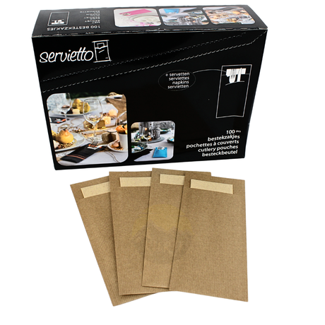 Bestekzakjes inclusief tissue - 100 stuks
