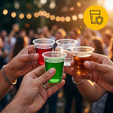 Shotglazen Plastic 20cc PET – 1200 stuks | Borrelglaasjes Wegwerp met Vulstreep 2cl Stevig Transparant
