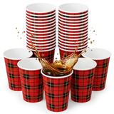 Koffiebekers To Go 180ml karton Schotse ruit – 1000 stuks extra stevig