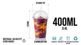 100x Smoothiebekers met Deksel 400ml Transparant Plastic