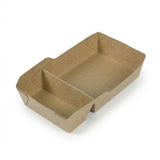 Kraft Snackbakjes A20 Vetvrij met Tussenschot – 210x115x48mm Kraftpapier Frietbakje | 50/100/500 stuks