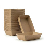 Kraft Snackbakjes A50 Vetvrij – 167x110x55mm Diep Kraftpapier Frietbakje Wegwerp | 50/100/500 stuks