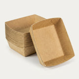 Kraft snackbakjes vetvrij – kraftpapier frietbakjes wegwerp 7 maten | A7 t/m A50 | 50/100/500 stuks