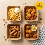 Kraft Snackbakjes A13 Vetvrij – 150x80x43mm Kraftpapier Frietbakje Wegwerp | 50/100/500 stuks