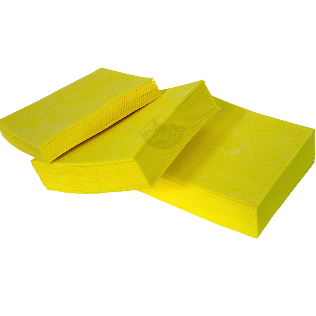 200 morceaux de chiffons savonnels 38x40cm de plats jaunes