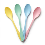 Lange sorbetlepels 17,5 cm retro pastel mix – 100 stuks herbruikbaar