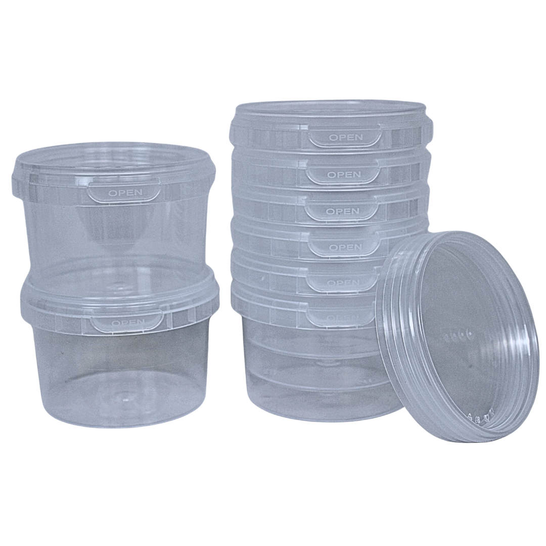 Transparante PP rond bakje 280 ml met tamper evident deksel – Ø 95 mm